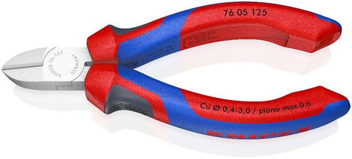 [180-7605125] KNIPEX DIAGONAL CUTTER 125MM (AF)