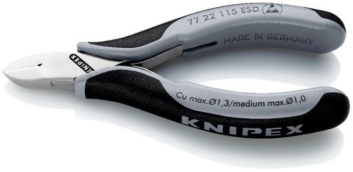 [180-7722115ESD] KNIPEX ELECTRONICS DIAG CUTTER ESD 115MM