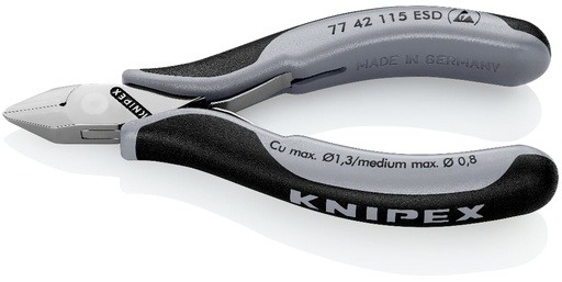 [180-7742115ESD] KNIPEX ELECT DIAG CUTTER ESD 115MM (AF)