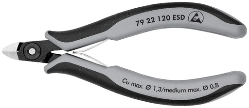 [180-7922120ESD] KNIPEX PREC ELECT CUTTER ESD 120MM (AF)