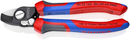 [180-9522165] KNIPEX CABLE SHEARS WITH SPRING 165MM