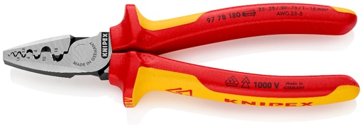 [180-9778180] KNIPEX 1000V CRIMPING PLIER FOR END SLEE