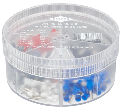 [180-9799906] KNIPEX ASSOR BOX SINGLE END SLEEVES (AF)