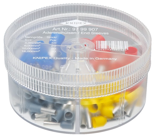 [180-9799907] KNIPEX ASSOR BOX SINGLE END SLEEVES (AF)