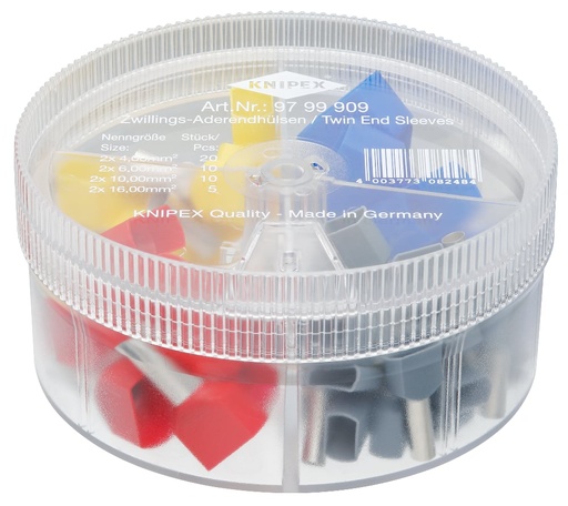 [180-9799909] KNIPEX ASSOR BOX TWIN END SLEEVES (AF)
