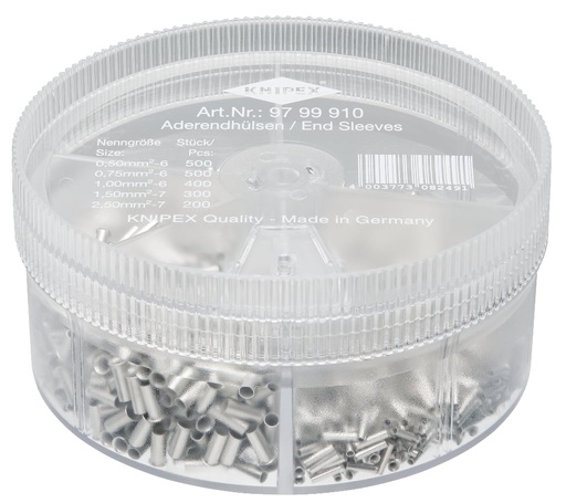 [180-9799910] KNIPEX ASSOR BOX SINGLE END SLEEVES (AF)