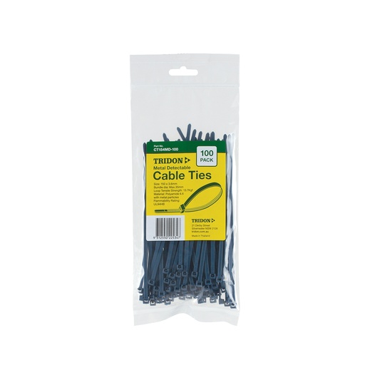 [180-CT154MD-100] CT154MD-100 Cable Tie - Metal Detectable