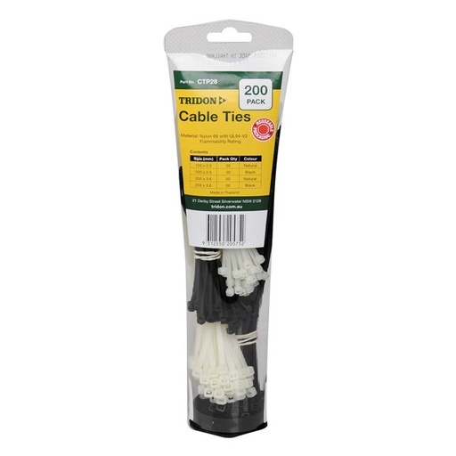 [180-CTP28] CTP28 Toothpaste Tube Cable Tie Combo Pack- Assorted Colours