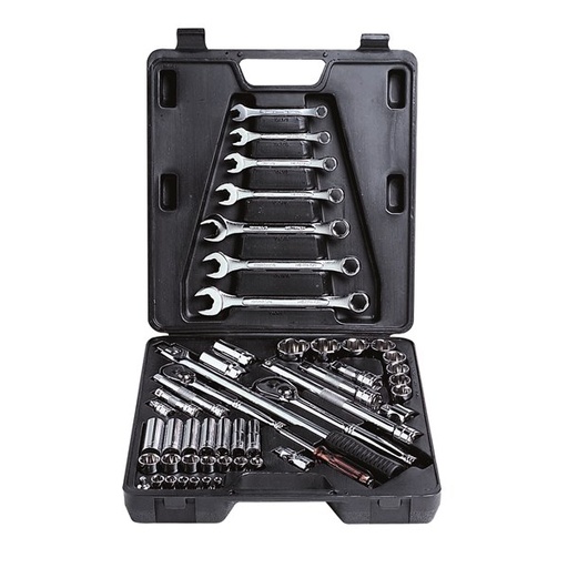 [180-MET-0650] MET-0650 Socket & Spanner Set 1/4", 3/8" & 1/2 Inch Drive 50 Piece